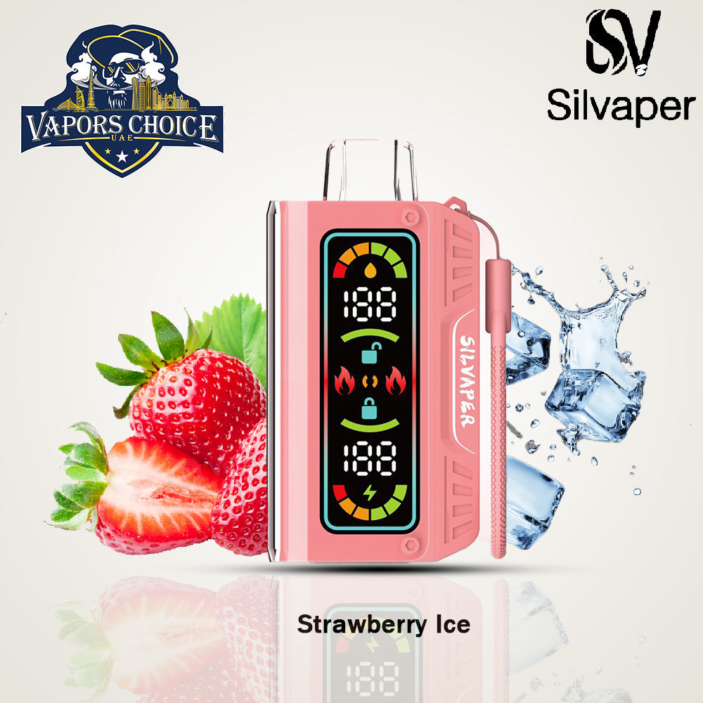 Silvaper (3mg) 20000 PUFFS DTL - DISPOSABLE VAPE Strawberry Ice UAE Abu Dhabi & Al Sharjah